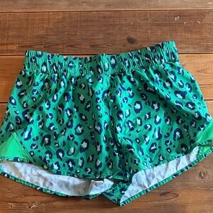 All in Motion Green Leopard Print Athletic Shorts